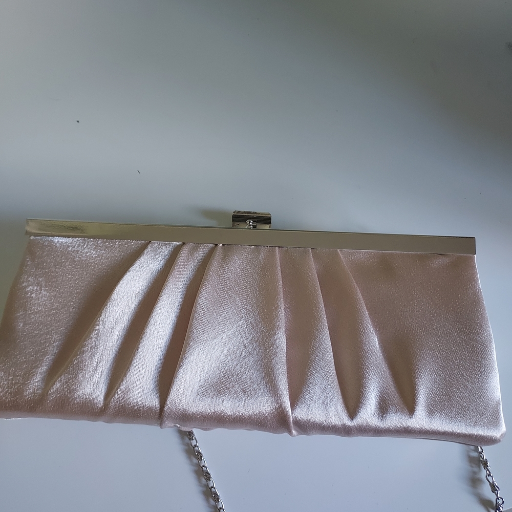 Jessica McClintock Blush Satin Clutch